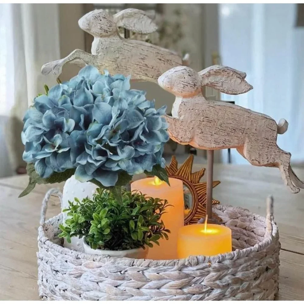 Blue Hydrangeas Wedding Bouquet Flowers Floral Home Vase Decor ~ New